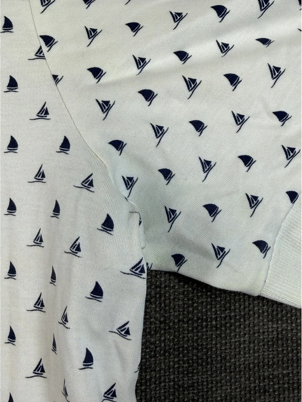 Polo Ralph Lauren Classic Fit XS White Polo Shirt with Navy Sailboat Print